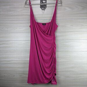 bebe Ruched Mini Dress Jeweled Logo